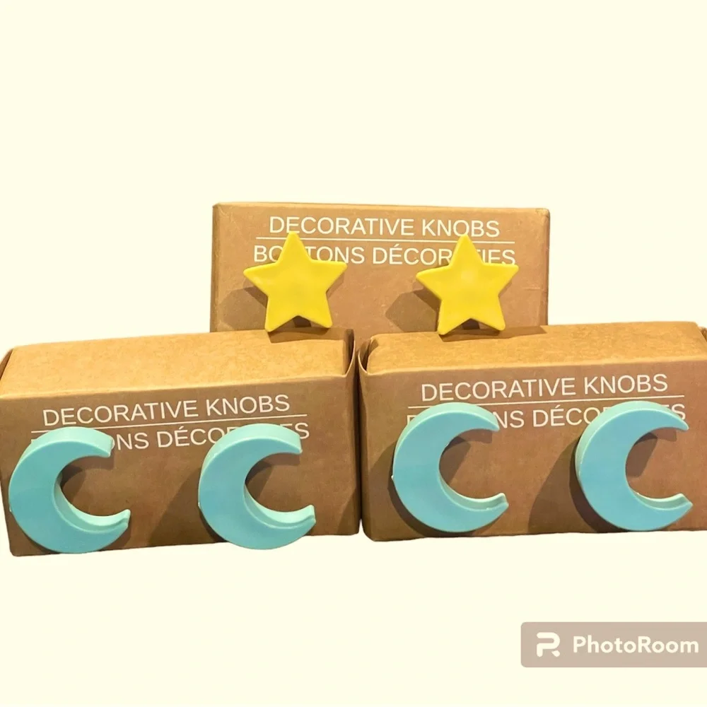 6~Decorative knobs 4~Moon & 2~Star - Picture 1 of 6